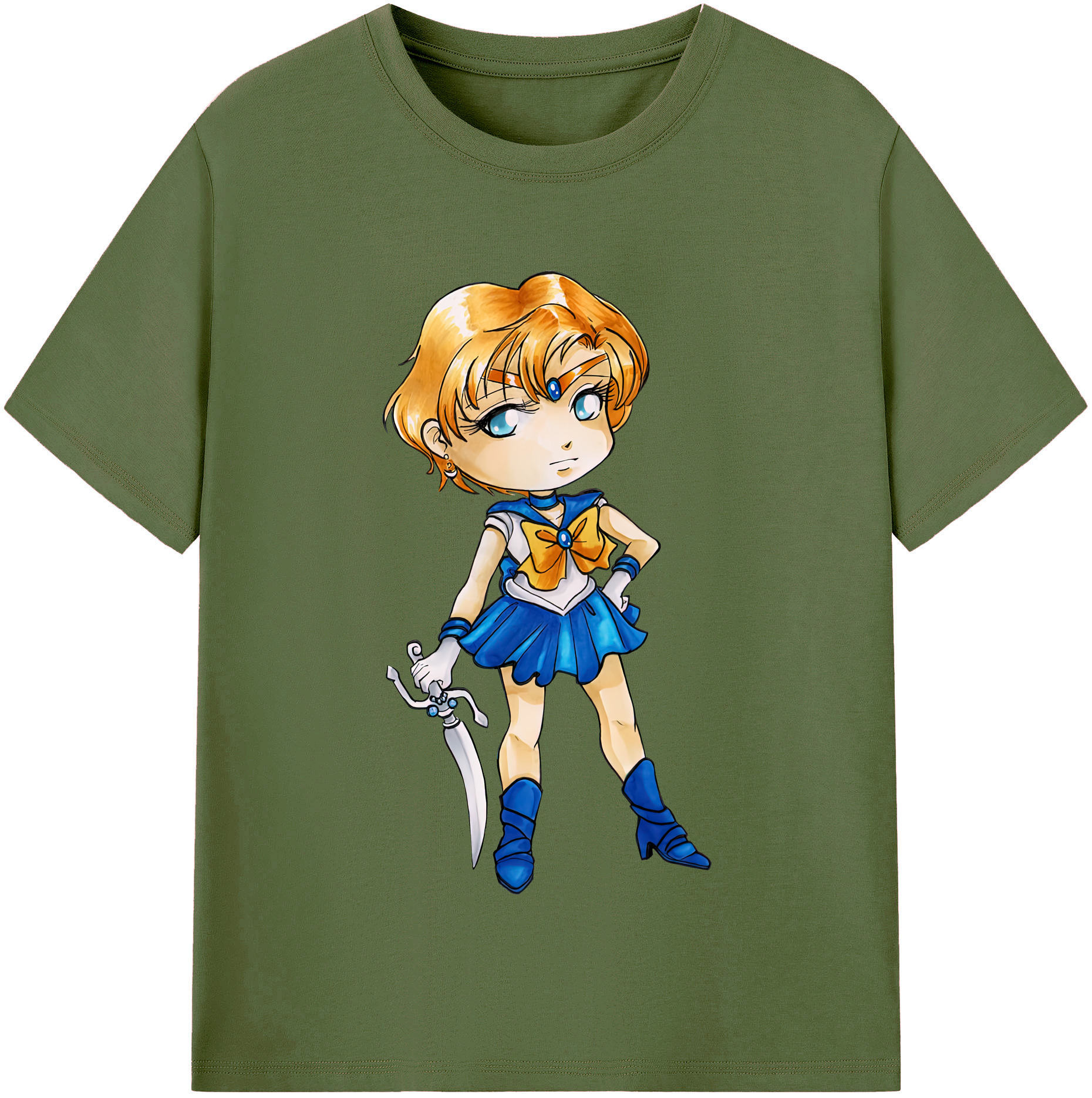 （画像用） 美少女戦士セーラームーン 天王はるか Sailor Moon Tenoh Haruka 綿100％半袖Tシャツ（フロントプリント）